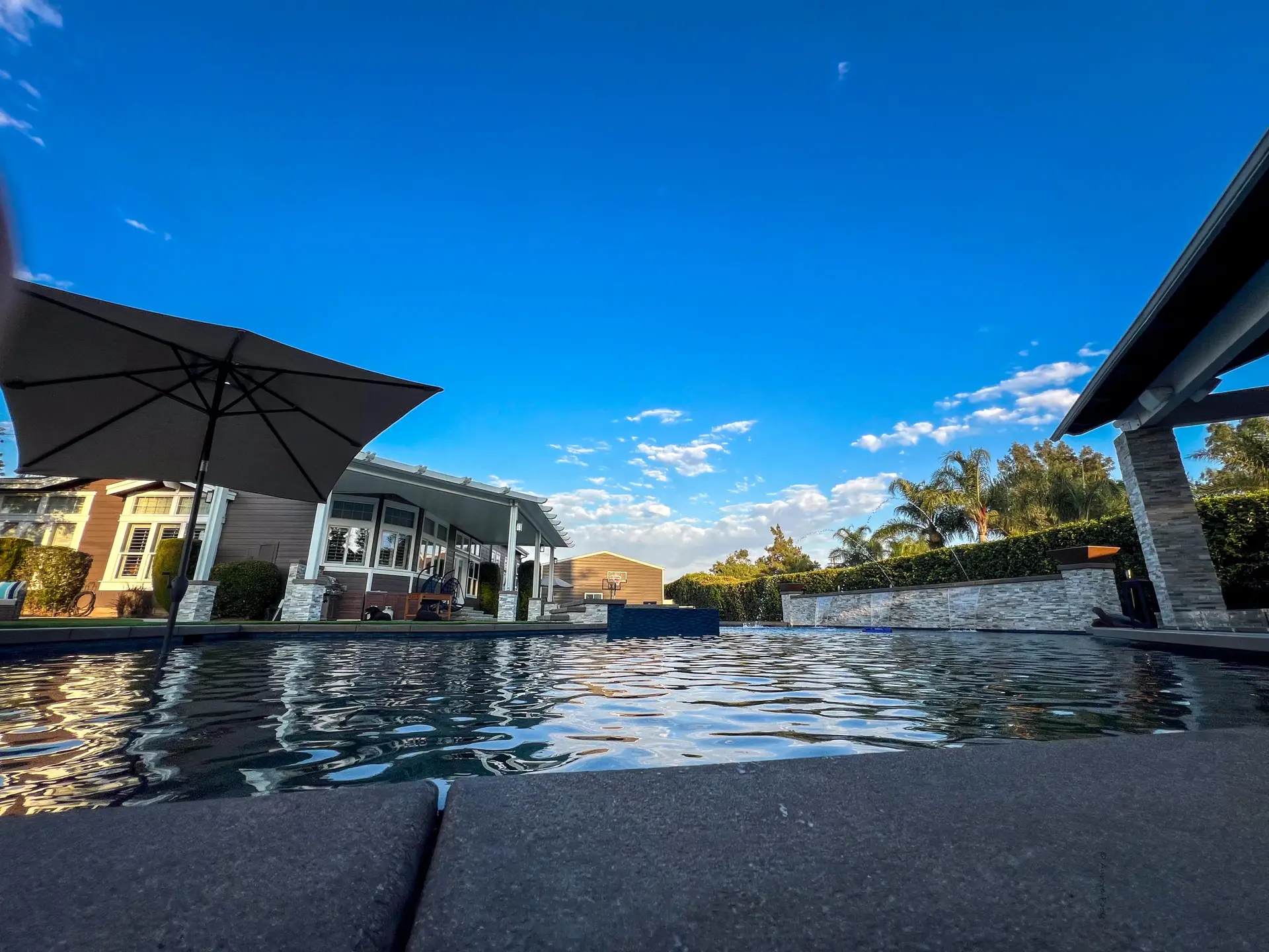 Lake Elsinore backyard oasis with pool and outdoor living